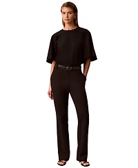Calvin Klein Women's Crewneck Short-Sleeve Woven Top