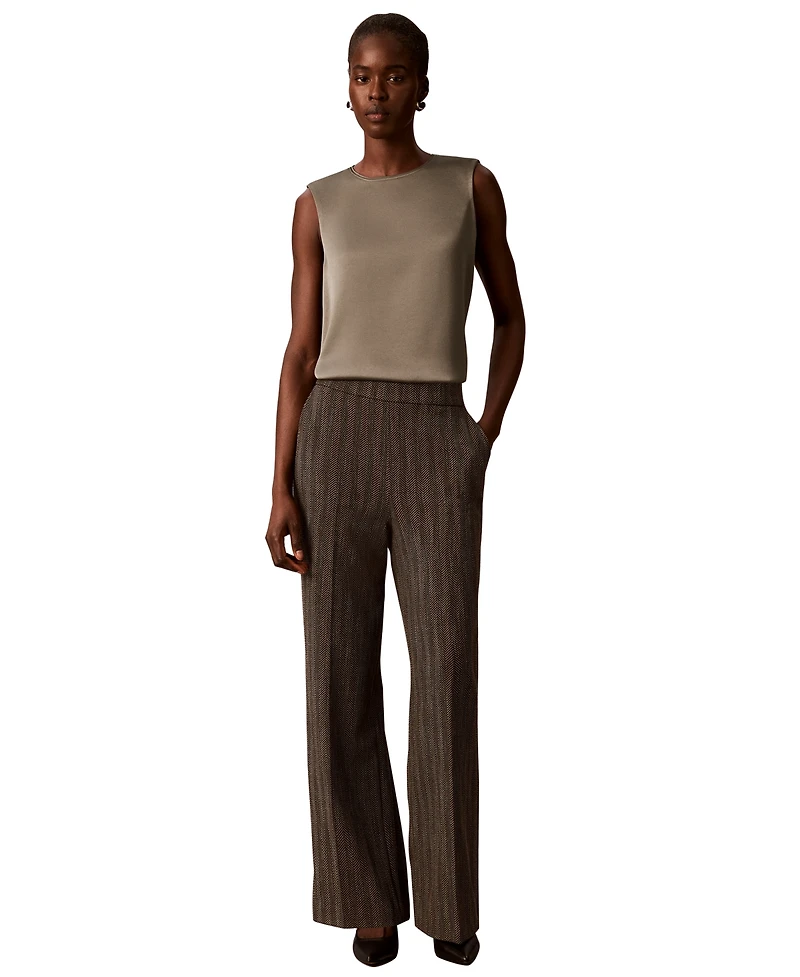 Calvin Klein Women's Satin Crewneck Sleeveless Shell