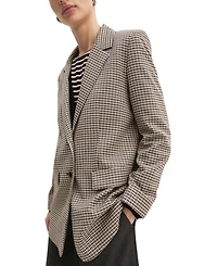 Emme Marella Women's Straight-Fit Plaid Long-Sleeve Lapel Collar Blazer