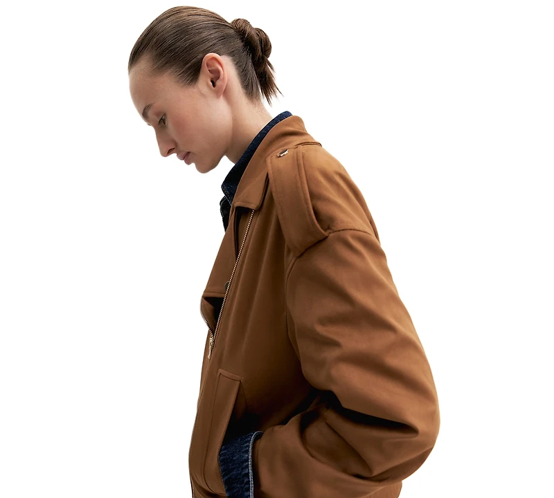 Emme Marella Women's Velvety-Finish Asymmetric-Zip Biker Jacket