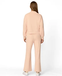 Cable & Gauge Women's Mockneck Modal Top and Wide Leg Pant