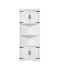 Slickblue 68" Corner Storage Cabinet with 4 Wooden Doors and Shelves