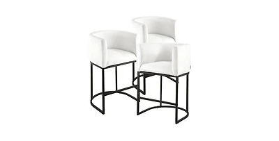 Slickblue Set of 3 Counter Height Bar Stools 25 Inch with Backrest