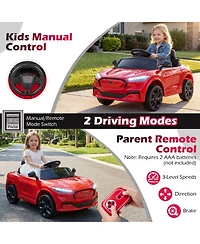 Hongge 12V Electric Coupe Ride-On with Parent Control, 36" x 22" x 17", Ages 3-8