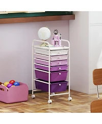 Sugift Multifunctional 6-Drawer Rolling Storage Cart Organizer