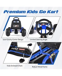 Sugift Kids 4-Wheel Pedal Go Kart with Adjustable Seat and Multi-Terrain Wheels, Ages 3-8
