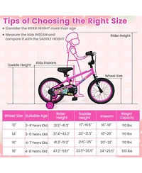 Sugift 16" Kids Bike with Detachable Training Wheels, Dual-Brake Control, Monster-Themed Graphics, Ages 4-7