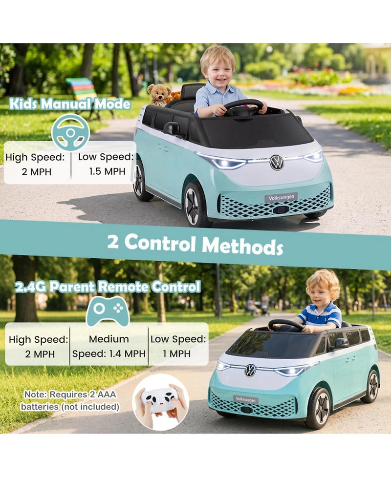 Hongge Kids Electric Ride On Bus with Music and Led Headlights