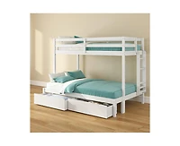 Grain & Grove Bear Furniture Plywood Twin/Full Bunk with Underbed Storage Drawers