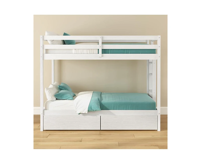 Grain & Grove Bear Furniture Plywood Twin/Twin with Underbed Storage Drawers