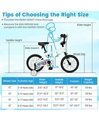 Hongge 14-Inch Training Wheels Dual Brakes Kids' Bike, Ages 3-5