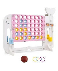 Hongge Giant 4-in-1 Connect Four Yard Game Set with Adjustable Height, Ages 5+