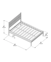 Plank+Beam Harbor Full Bed with Upholstered Headboard, Swiss Coffee