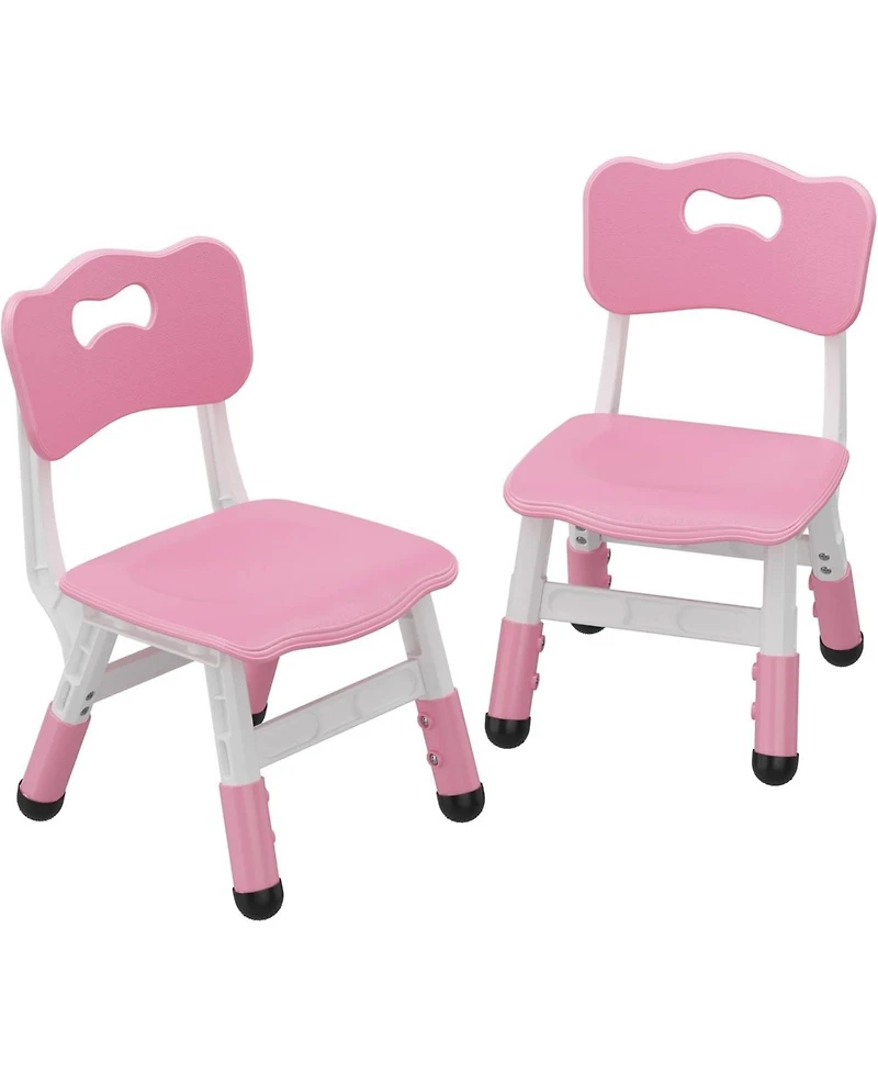 homfan 2 Pack Adjustable Kids Chairs, 3 Level Height, Ergonomic Back, Anti Slip Pads, Ages 2 to 12