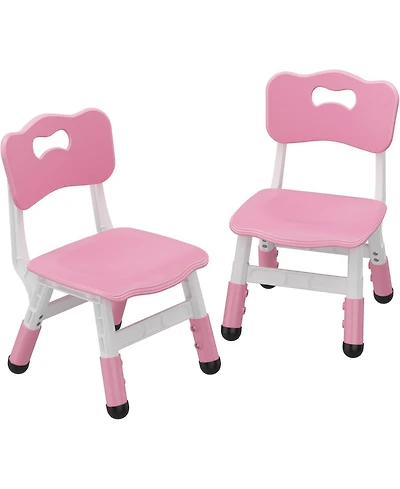 homfan 2 Pack Adjustable Kids Chairs, 3 Level Height, Ergonomic Back, Anti Slip Pads, Ages 2 to 12