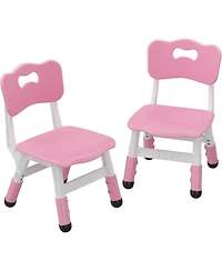 homfan 2 Pack Adjustable Kids Chairs, 3 Level Height, Ergonomic Back, Anti Slip Pads, Ages 2 to 12