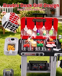 Sugift Bbq Grill Toy with Spray, Light and Sound, Color-Changing Play Food Set, Ages 3+