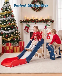 Sugift 7-in-1 Toddler Slide with Basketball Hoop, Golf, Telescope and Hiding Area Play Set, Ages 1-3