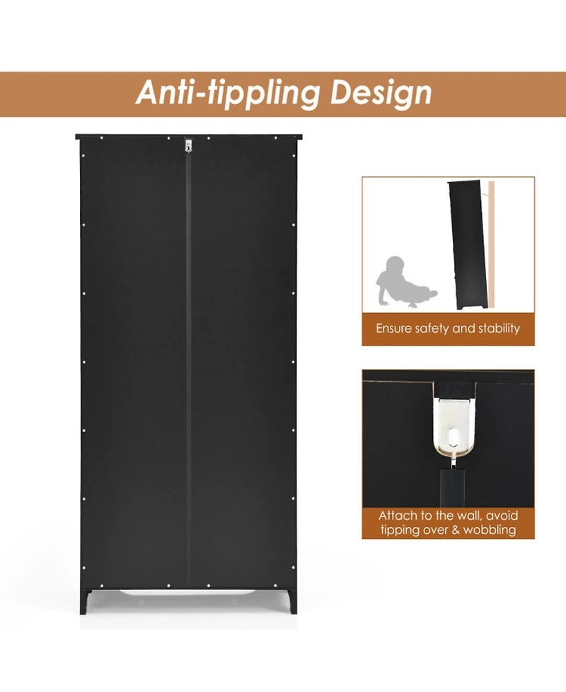 Sugift Accent Storage Cabinet with Adjustable Shelves