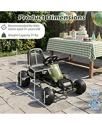 Hongge Adjustable-Seat Pedal Go-Kart, 77 lb Capacity, Ages 3+