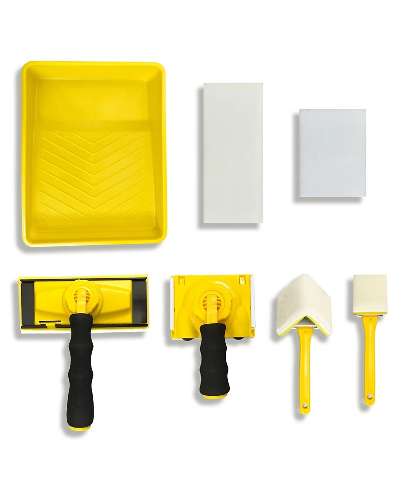 Xdovet Paint Edger Tool Kit 9 Inch Pad Set Trim Touch-up Corner Wall Ceiling 360degree(s) Rotation Handle Trimmer Refill Pads