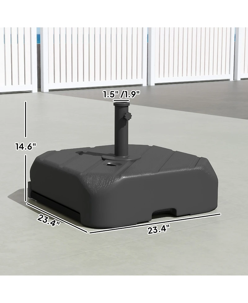 Outsunny Fillable Patio Umbrella Base with Wheels, Telescopic Handle