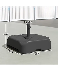 Outsunny Fillable Patio Umbrella Base with Wheels, Telescopic Handle