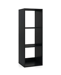 Sugift 3 Cube Bookshelf with Back Guardrail for Living Room Bedroom