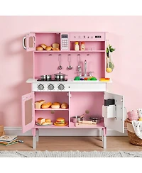 Hongge Nordic Wooden Interactive Play Kitchen Playset, Ages 3+