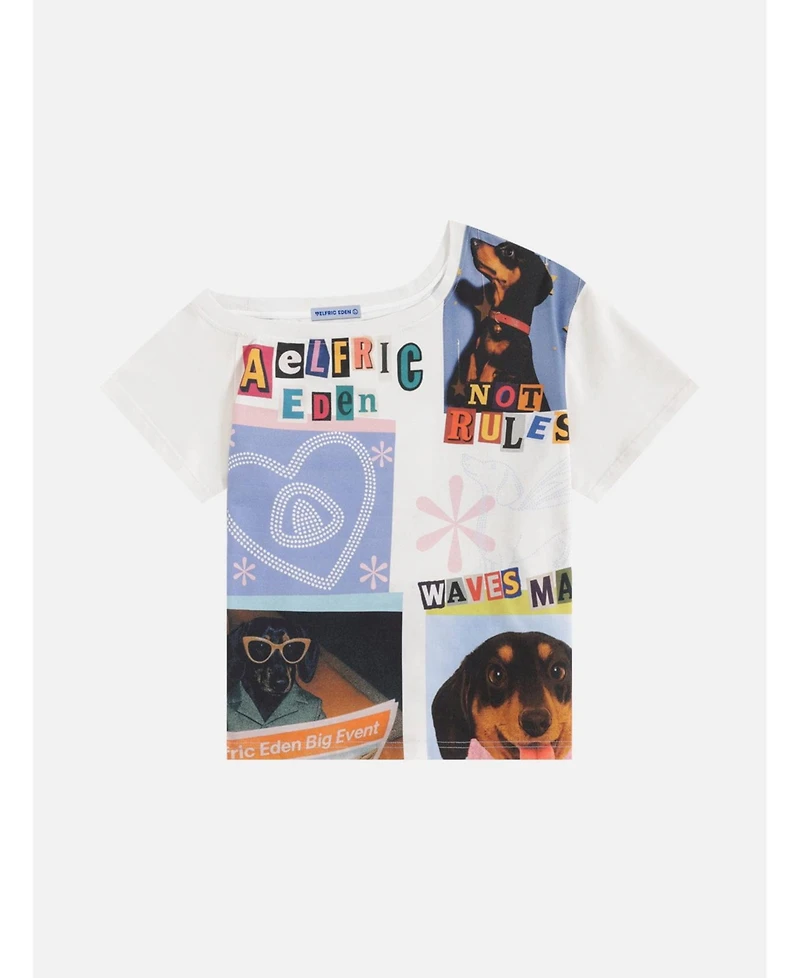 Aelfric Eden Women's Dachshund Collage Off-the-Shoulder Tee