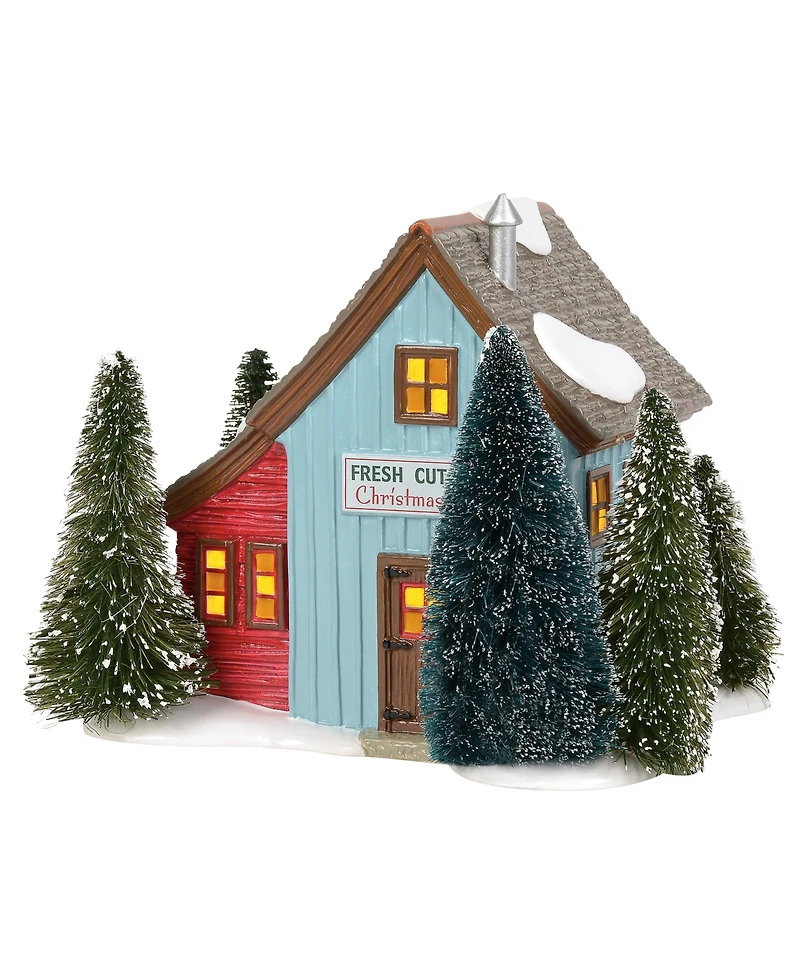 Department 56 Snow Village Light-Up Village Farms Tree Lot Figurine