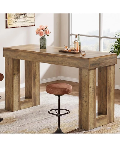 Tribesigns 63" Counter Height Bar Table, Wooden High Top