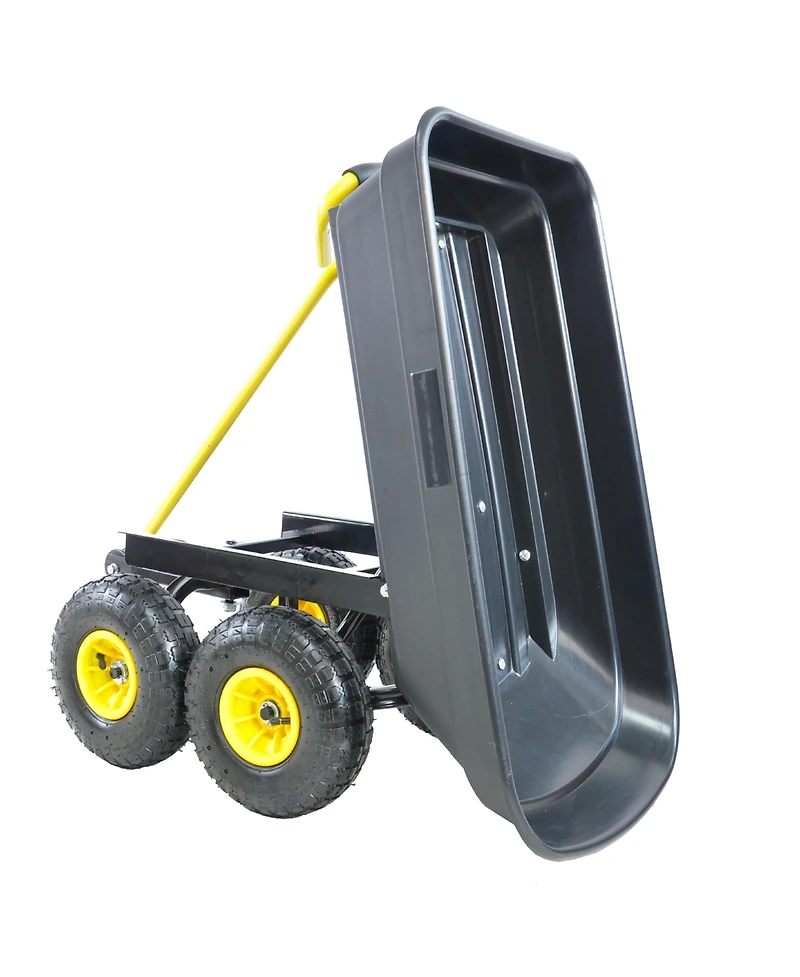 Mountaintop Foldable Multi-Functional Garden Dump Wagon Cart,300lb 55L Steel Frame,10" Pneumatic Tires, Cart for Yard, Lawn, Outdoor