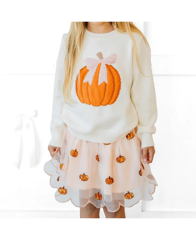 Sweet Wink Toddler Girls Coquette Pumpkin Sweater