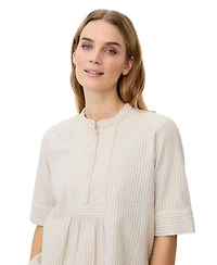 Masai Copenhagen Women's MaBeyora Mandarin Collar Textured Blouse