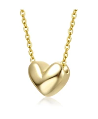 GiGiGirl Minimalist Heart Pendant Necklace White Gold Plated, 14K or 18K Rose Plated