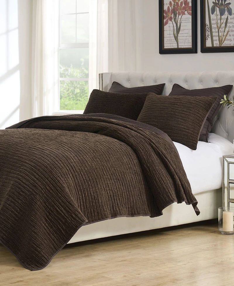 Greenland Home Fashions Velvet Crush Textured 3-Pc. Quilt Set