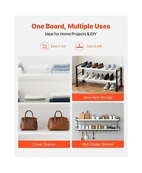 Slickblue 2 Pack Wooden Melamine Shelves, Replacement Cabinet Shelf Boards for Closet Organization