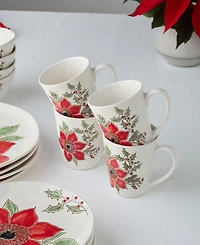 Certified International Festive Blooms Mugs, Set of 4