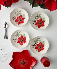 Certified International Festive Blooms Dinner Bowls, Set of 4