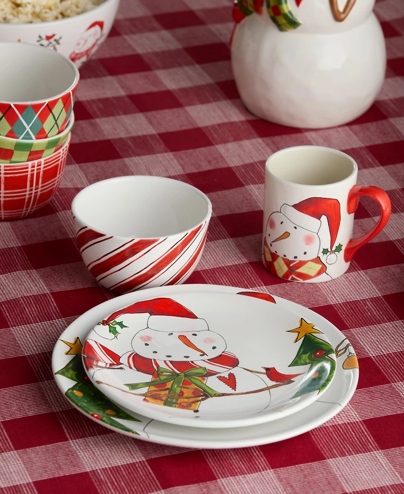 Certified International Snowman Delight 16-Piece Dinnerware Set, Service For 4
