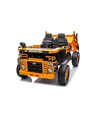 Yobtop Large Remote-Control Two-Seater Ride-On Dump Truck with Led Lights & Auto-Lift Compartment, 110 lbs Capacity, Ages 3+