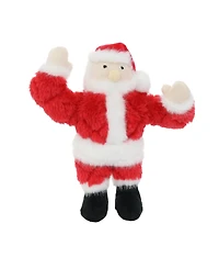 Mighty Jr Holiday Santa 2 Pack, Durable Plush Squeaky Dog Toy