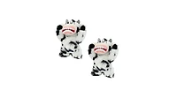 Mighty Jr Angry Animals Mad Cow 2 Pack, Durable Plush Squeaky Dog Toy