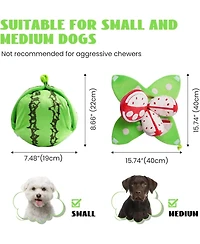 Nocciola 4 in 1 Watermelon Dog Enrichment Toy, 3 Squeaky Slices with Rind Snuffle Mat, Hide and Seek Treat Puzzle Toy for All Breeds