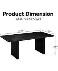 homfan 63"-82.7" Extendable Dining Table with Rounded Corners, Seats 8-10