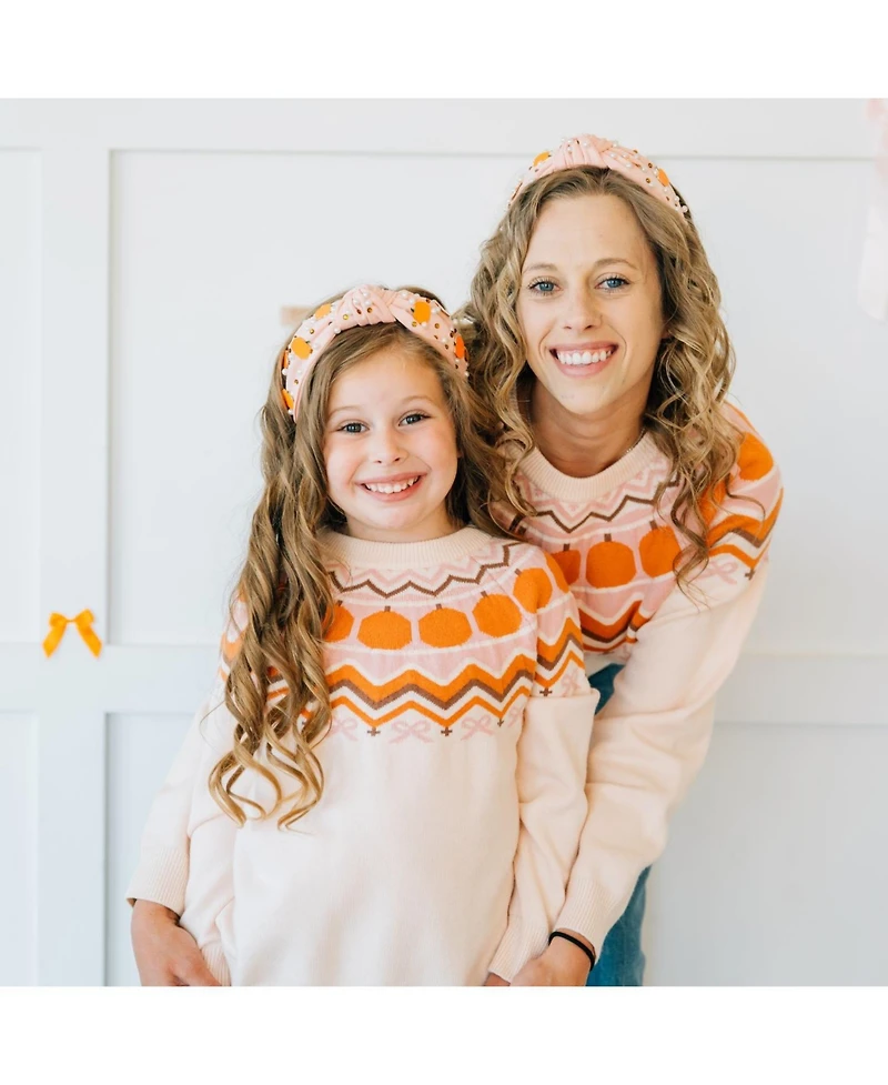 Sweet Wink Little Girls Pumpkin Fair Isle Sweater