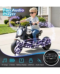 Hongge 6V Electric Motorcycle with Led Headlight and Music, 31" x 18.5" x 19.5", 66 lb. Capacity, Ages 3-5