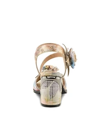 L'Artiste Women's Spring Step Flowerpower Strappy Sandal with Rosette Vamp