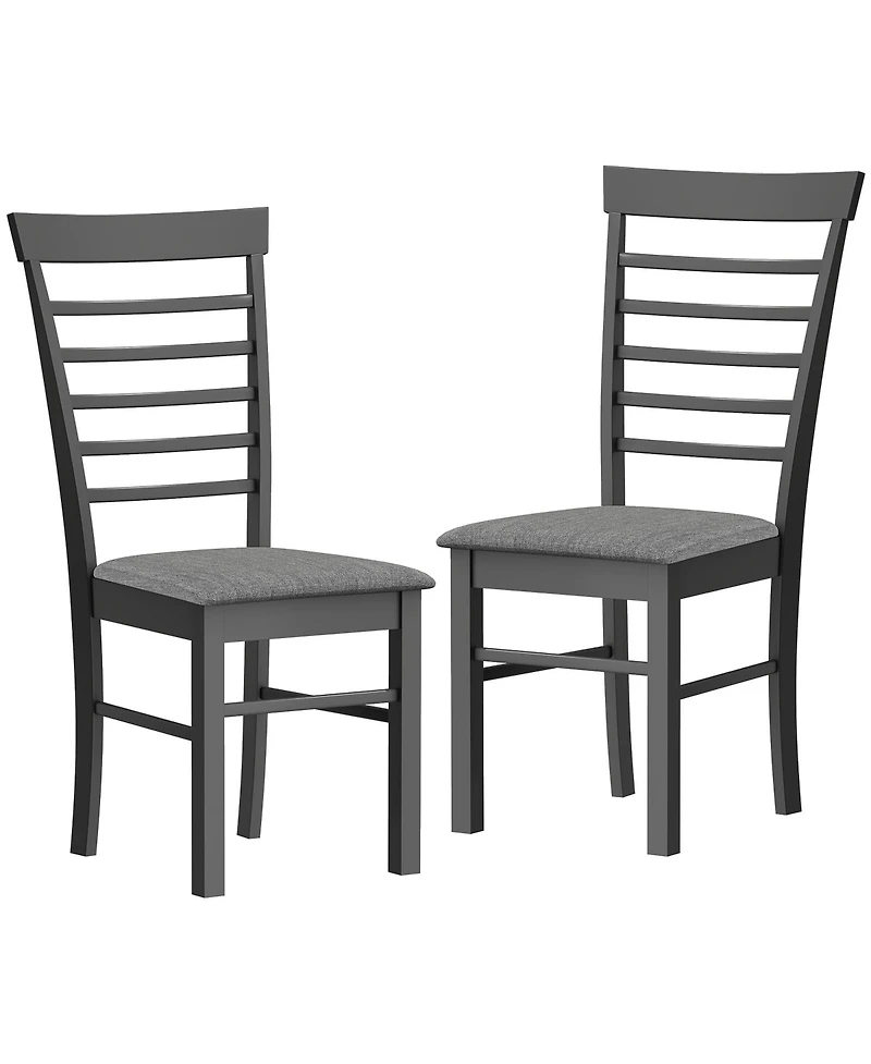 Homcom Farmhouse Wooden Dining Chairs Set of 2